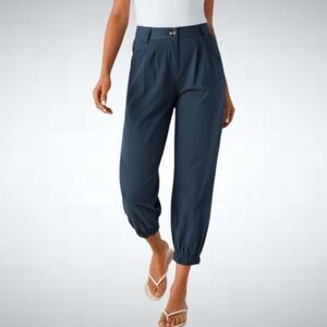 Halara Mid Rise Side Pocket Casual Cotton Jogger Moonlight Ocean Large NWT